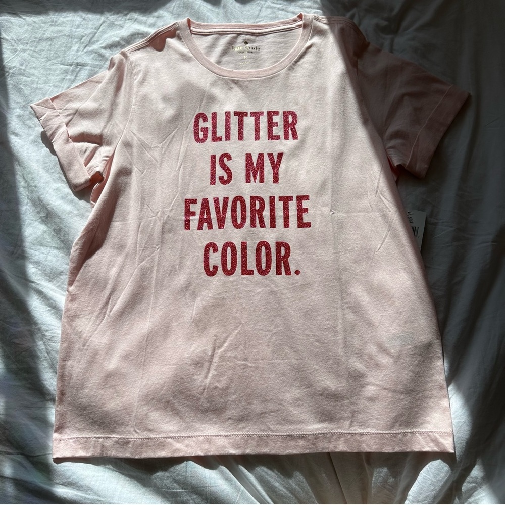 Kate Spade | Glitter is my Favorite Color Tee size M